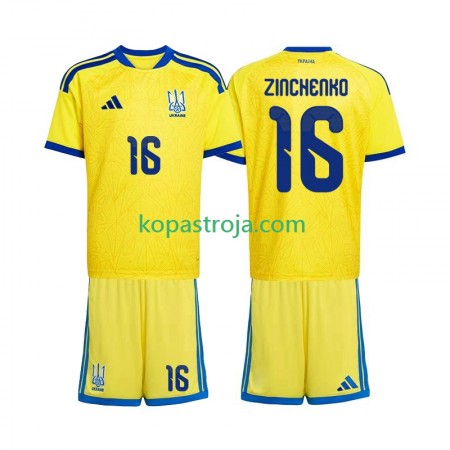 Billiga Fotbollströjor Ukraina Oleksandr Zinchenko 16 Barn Hemma tröja WM 2026 Kortärmad